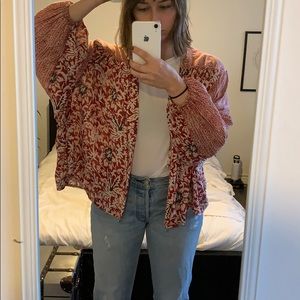 Free People red open blouse